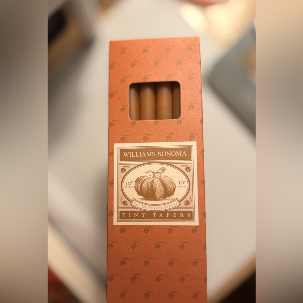 Williams Sonoma Tiny Taper candles (Set of 12) / New in Box / fall pumpkin hues